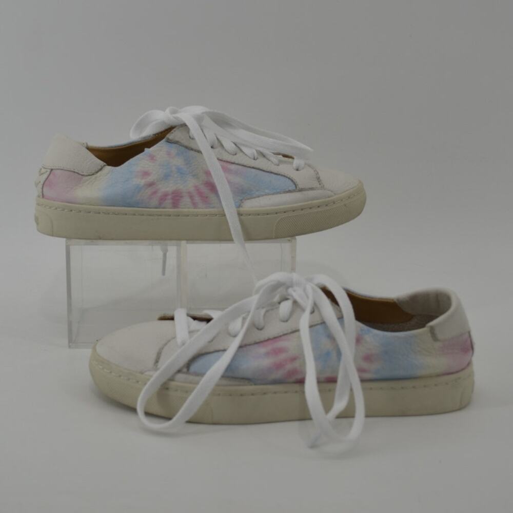 Soludos Girls Size 5.5 Womens Leather Tie Dye Sneakers Shoes